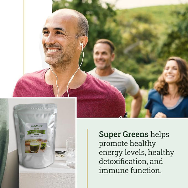 HelloYoung Organic Barley Grass Powder original 250g barley grass official store pure organic barley 100% Pure&Natural I Nutritionally Complete I Mix into Smoothie or Juice
