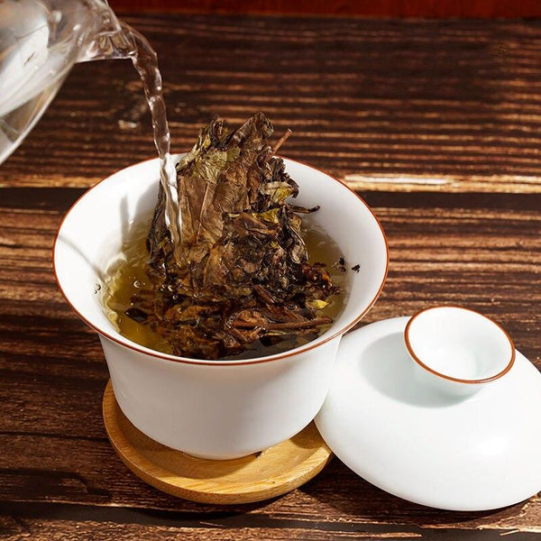HelloYoungTea Yunnan Shou Pu-erh Old Tea Cake 2013 Fujian White Tea Shou Mei White Chinese Tea Herbal Floral Aroma Bai Cha Chinese Tea Cake 350g