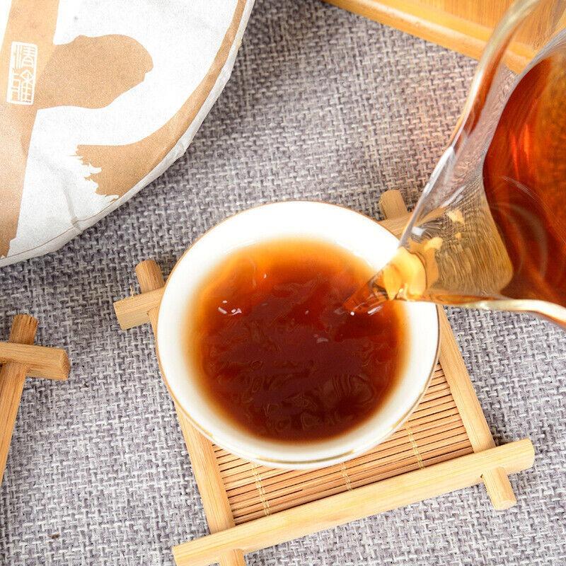 Yunnan Pu'er Ripe Tea Cake Pu'er Ripe Tea 357g Golden Bud Tea Cake