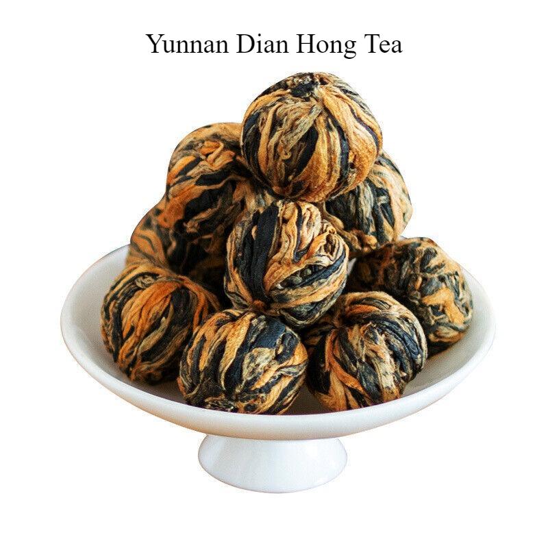 HelloYoungTea 500g Yunnan Dian Hong Tea Embroidery Ball Handmade Dragon Pearl Small Gold Ball