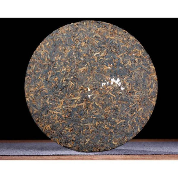 Yunnan Menghai Brown Mountain Ancient Tree Ripe Puer Seven Seeds Tea Cake 357g 云南勐海布朗山古树熟普洱七子饼茶 357克
