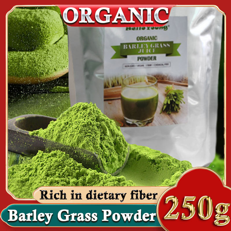 HelloYoung Organic Barley Grass Powder 250g, Green Superfood for Smoothie, Shakes and Salads lose weight barley powder pure organic body detoxification