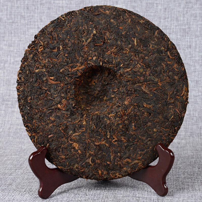 HelloYoungTea 357g Top Black Tea Yunnan Pu-erh Tea Ancient Tree Pu-erh Ripe Cake Health Care