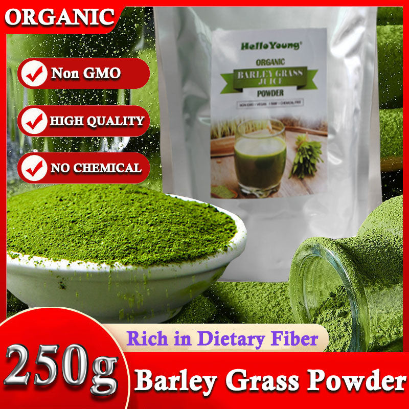 HelloYoung Hot selling 100% pure barley leaf juice powder green barley grass juice powder body detoxification, moistening intestines, burning fat
