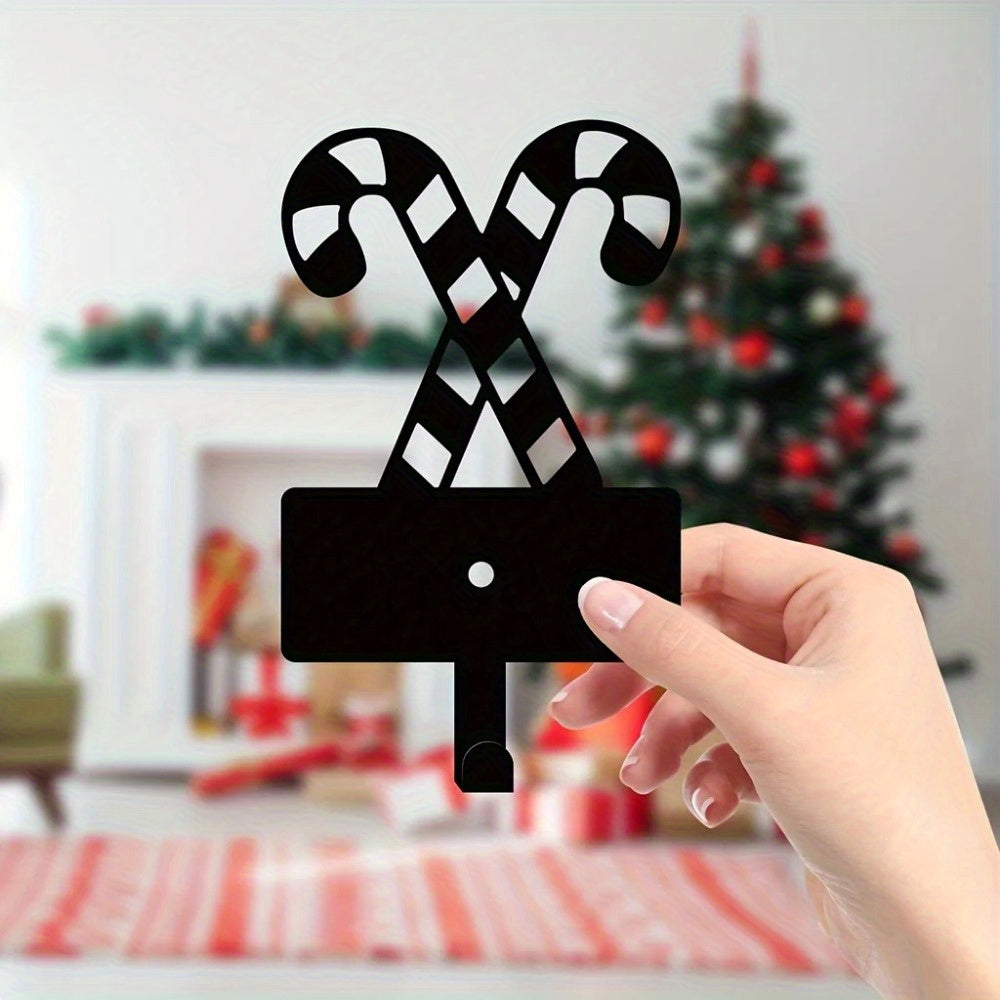 HelloYoung Festive Metal Candy Cane Utility Hooks, Perfect for Key & Belt Hanging, Ideal Christmas Wall Decor for Festive Occasions, Durable Hanging Organizer, Cute Holiday Themed Hooks for Entryway Kitchen