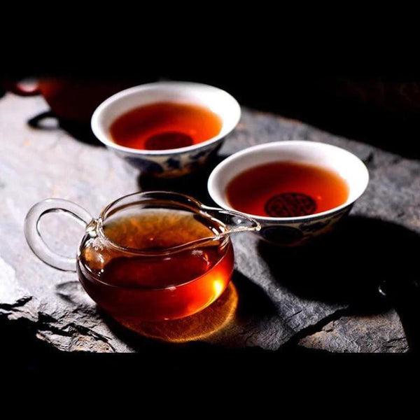 HelloYoungTea 357g Yunnan Pu'er Tea Mature Tea Old Pu'er Yunnan Qizi Cake Aged and Fragrant