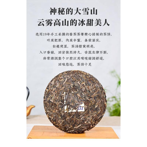 HelloYoungTea 357 g Daxueshan Ancient Tree Pu'er Tea Raw Tea Yunnan Pu'er Tea Spring Tea