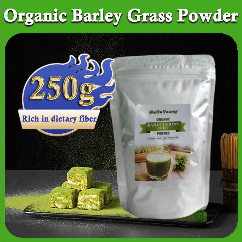 HelloYoung Barley Grass Powder original Easy to drink Pure Organic Barley Juice Rich in Immune Vitamin, Fibers, Minerals, Antioxidants and Protein