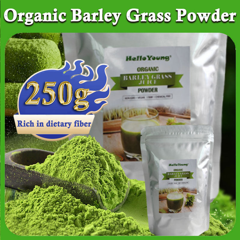 HelloYoung Barley Grass Powder original Easy to drink Pure Organic Barley Juice Contains Iron Vitamin C, & Vitamin E – Non-GMO Gluten-Free Main image