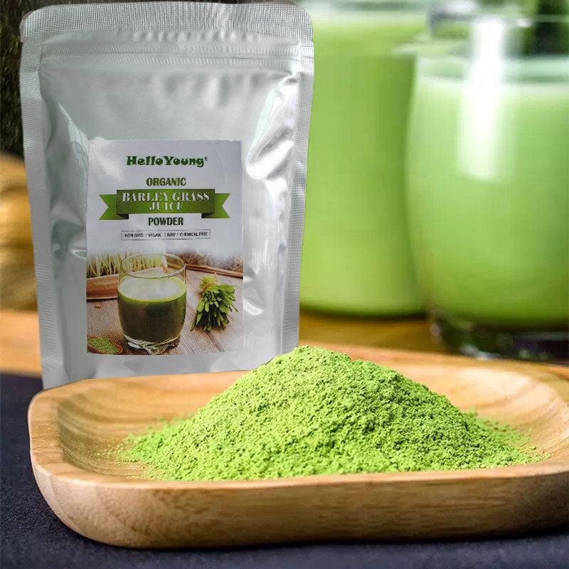 HelloYoung Organic Barley Grass Powder original 250g barley grass official store moistening intestines, burning fat, purifying liver, lowering cholesterol, beautiful skin Main image