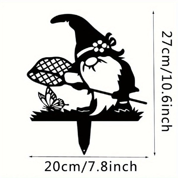 CIFbuy™ 1pc High-quality Metal Iron Santa Insert Yard Gnome - Premium Large Outdoor Gnome Silhouette, Ideal Lawn Stakes to Complete Stylish Metal Yard Decor, Superior Decor Piece, Wall Sculptures, Collectible Figurines.