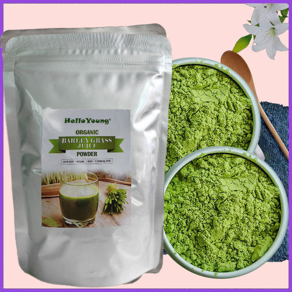 HelloYoung Barley grass powder 100% organic and pure for weigh loss No Additives beverage