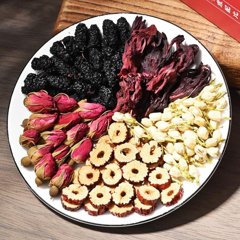 HelloYoungTea Beijing TongRenTang Rose Roselle Tea Red Date Mulberry Jasmine Health Tea