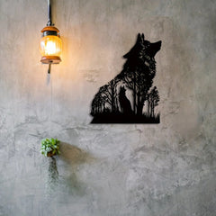 CIFbuy™ Midnight Hound Iron Wall Art - Stylish Metal Decor for Kids' Spaces & Family Rooms - Elevates Decor with Artistic Wall Sculpture Appeal Wall Sculptures.