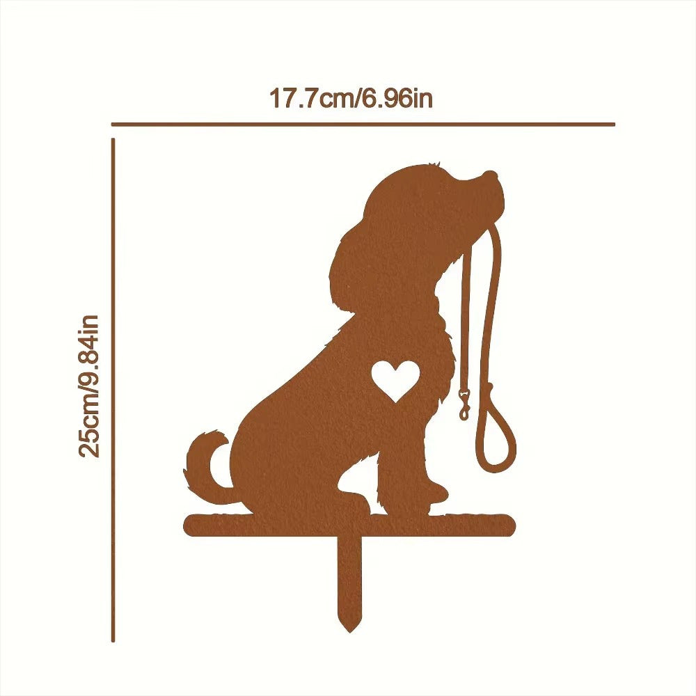 CIFbuy™ 1pc Small Dog Metal Iron Garden Stake Art - Small Dog-Shaped Iron Stake Transforming Outdoor Space, Perfect for Pet Commemoration, Gorgeous Addition to Yard Art, Wall Sculptures, Sturdy Iron Craft, Collectible Figurines.
