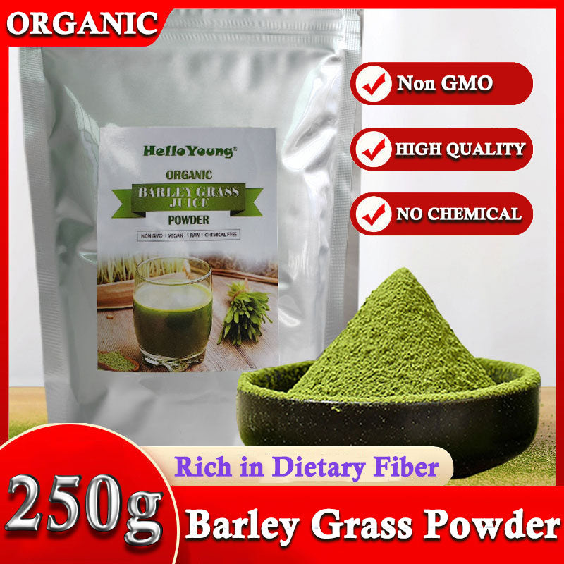 HelloYoung Organic Barley Grass Powder original 250g moistening intestines, Non-GMO Gluten-Free Soy-Free Vegan & Paleo – Daily Greens Booster