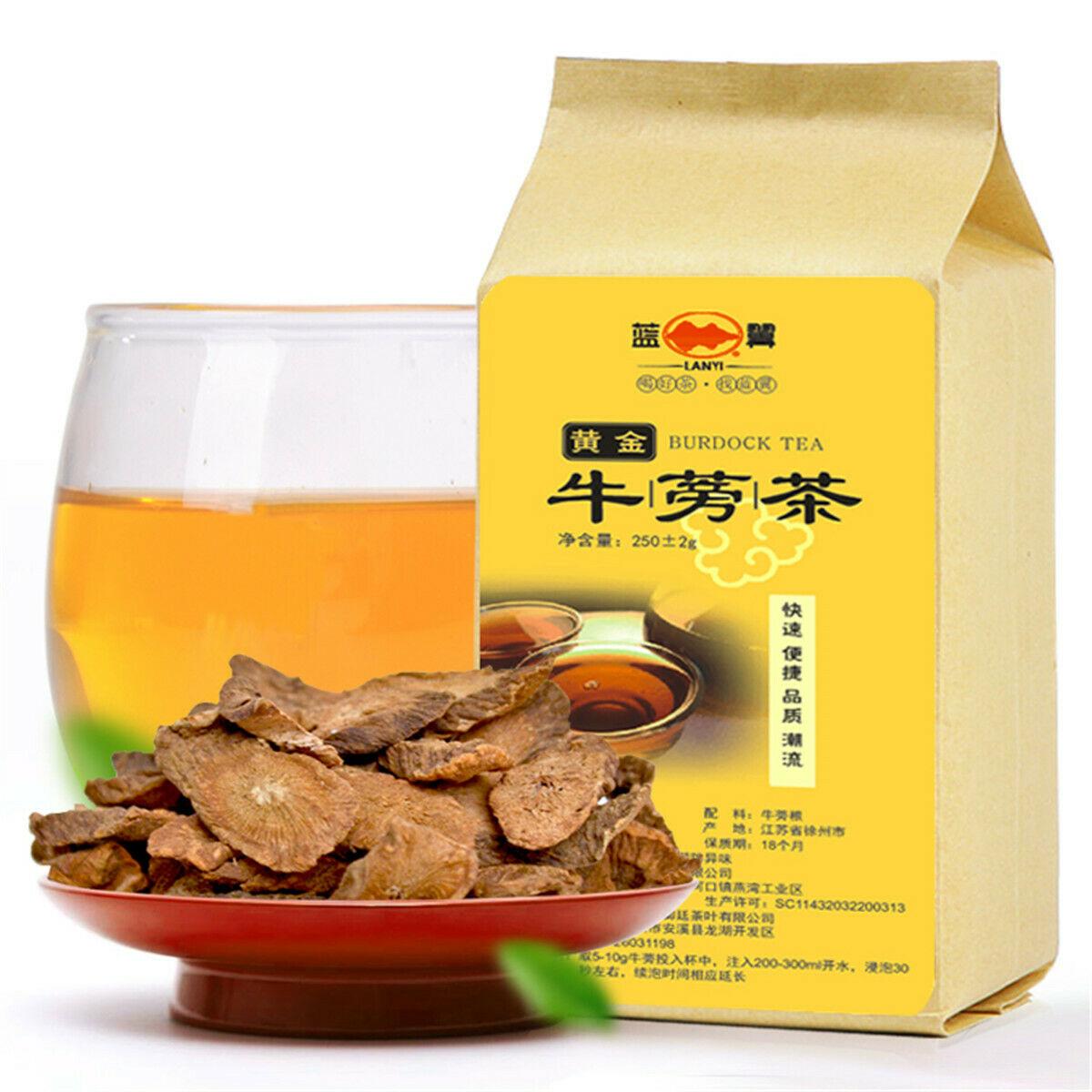 HelloYoungTea 250g Dried Burdock Tea Premium Organic Herbal Tea Healthy Drink New Slimming Tea