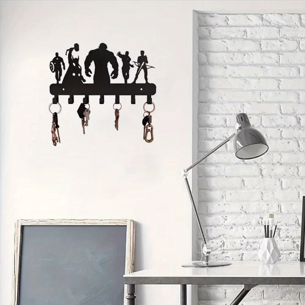 7 Hook Metal Key Holder Wall Mounted Organizer Stylish Towel Hooks That Suit Kitchen and Home Deliver Ultimate Convenience.Wall Sculptures