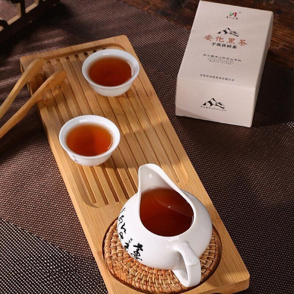 208g Anhua Black Tea Authentic Hunan Tea Hand-built Aged Tian Fu Brick Tea