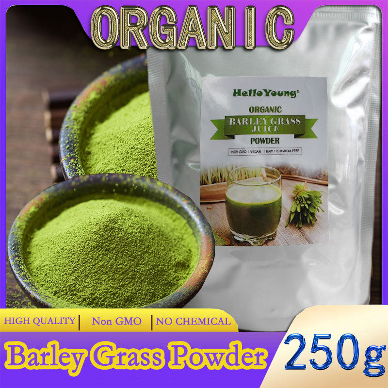 HelloYoung Barley grass official store Organic Barley Grass Powder original 250g  burning fat, purifying liver, lowering cholesterol, beautiful skin Main image
