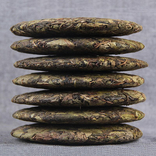 HelloYoungTea Old Tree Puerh Cha Tea Seven Seed Cake Tea Leaves 357g Lincang Iceland Gold Leaf