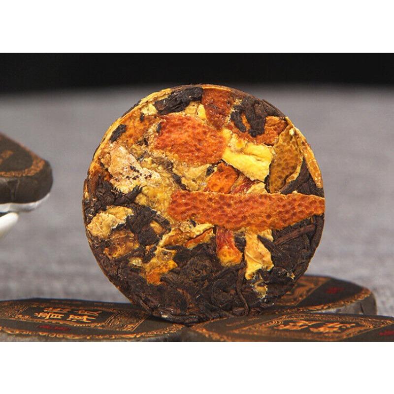 500g Yunnan Chenpi Pu'er tea cake citrus ripe tea black tea small jade cake