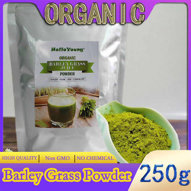 HelloYoung Barley grass official store Organic Barley Grass Powder original 250g Contains Iron Vitamin C, & Vitamin E – Non-GMO Main image