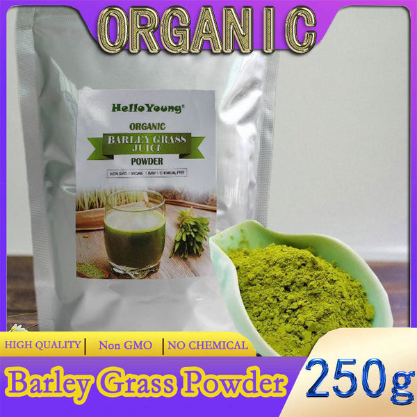 HelloYoung Barley grass official store Organic Barley Grass Powder original 250g Contains Iron Vitamin C, & Vitamin E – Non-GMO