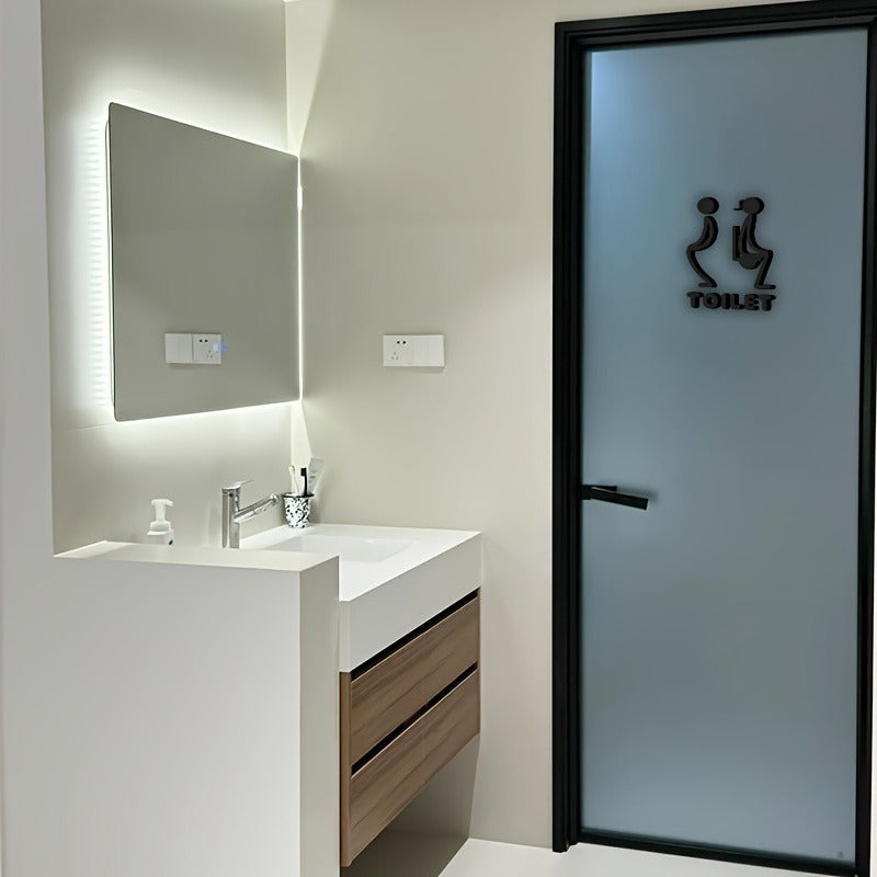 Uncover The Diverse Allure of A Black Floating Decor Piece. It's Perfectly Suited As A Toilet Symbol and For Beautifying The Bathroom Doors in Apartments.Decorative Sign