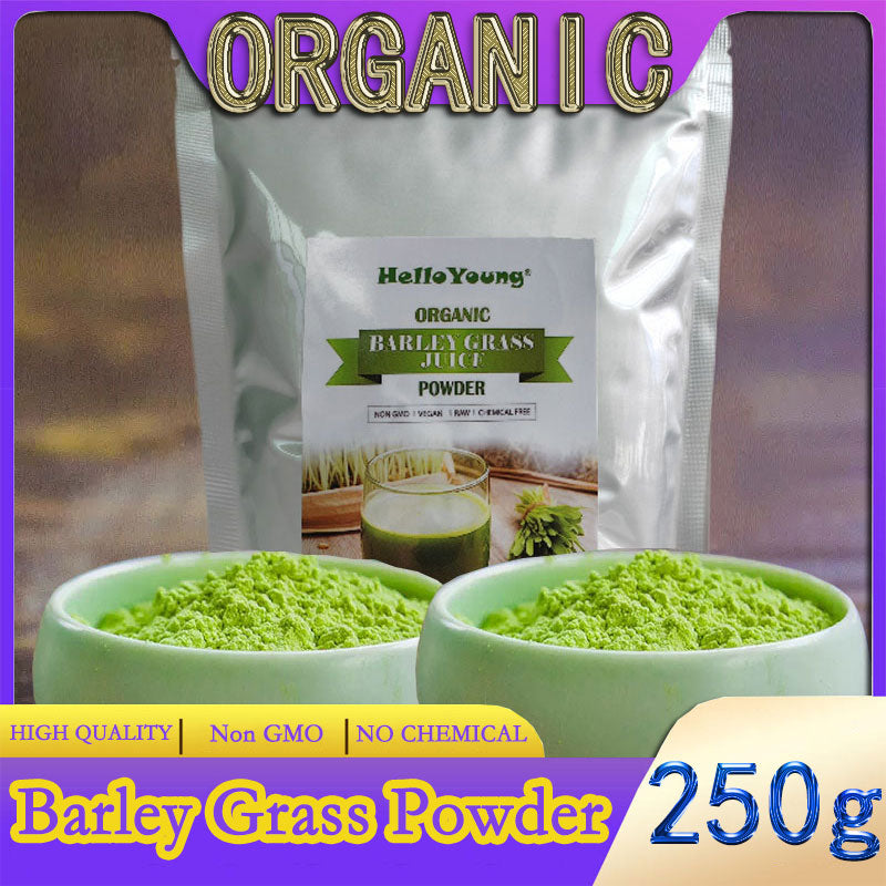 HelloYoung barley powder pure organic Organic Barley Grass Powder original 250g barley grass official store Pure, Kosher, Vegan, Bulk. Good Source of Fiber Main image