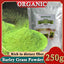 HelloYoung Organic Barley Grass Powder 250g, Green Superfood for Smoothie, Mix into Smoothie or Juice I RAW, GREENISH LIKE LEAVES