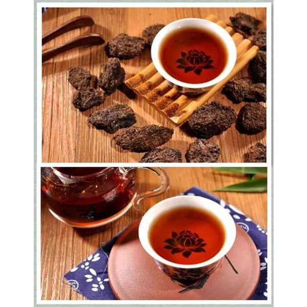 HelloYoungTea 200g Yunnan Mini Tuocha Ripe Pu-erh Tea Natural Black Cooked Puer Slimming Tea
