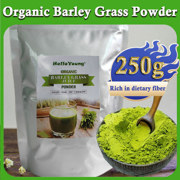 HelloYoung Organic Barley Powder 100% Pure and Natural, No Additives and Preservatives Support Immune System and Digestion, Vegan