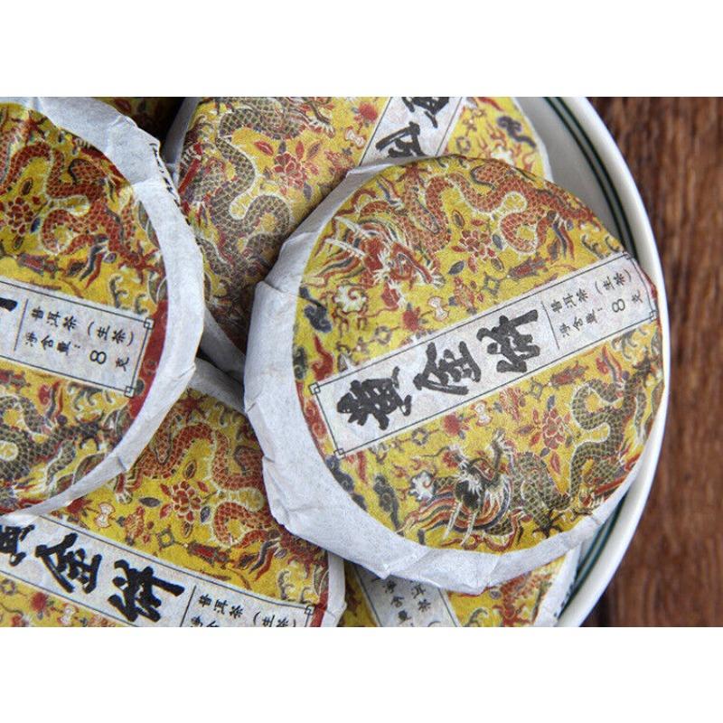 HelloYoungTea Spring Tea Ancient Tree Gold Cake Gold A Pu'er Tea Raw Tea Mini Small Cake Tea