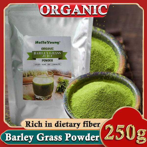 HelloYoung HelloYoung 250g Organic Barley Grass Powder Gluten Free Non-GMO Superfood Organic Non-GMO Vegan Cold-Juiced and Low-Temperature Dried