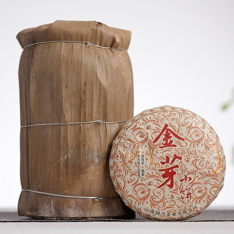 100g Yunnan Raw Material Puerh Cake Tea Golden Bud Small Cake Palace Ripe Tea