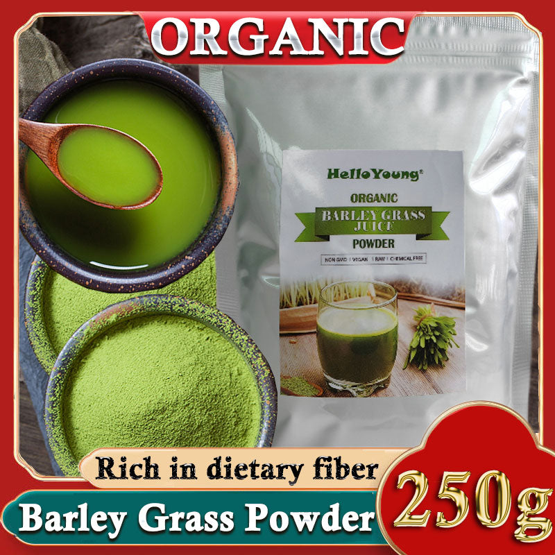 HelloYoung HelloYoung 250g Organic Barley Grass Powder Gluten Free Non-GMO Superfood Antioxidant-Rich, Energy Booster Organic Grass Powder