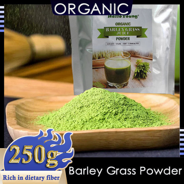 HelloYoung Barley Grass Powder Original 100% healthy Pure Organic Barley RAW, GREENISH LIKE LEAVES, NO PRESERVATIVE,NON GMO