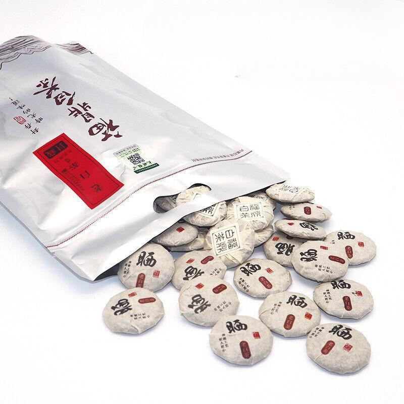 HelloYoungTea 500G Fuding White Tea Shoumei Gold Coin White Tea Round Cake 1 Capsule 1 Bubble