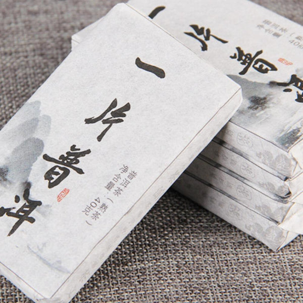 HelloYoungTea Pu'er 40g Tea Brick Ancient Tree Ripe PuErh with Rock Sugar Healthy Drink