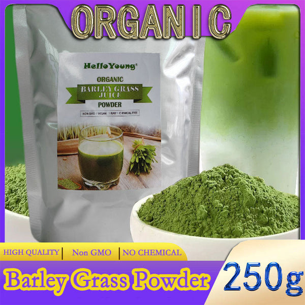 HelloYoung barley powder pure organic Organic Barley Grass Powder original 250g barley grass official store NO PRESERVATIVE,NON GMO