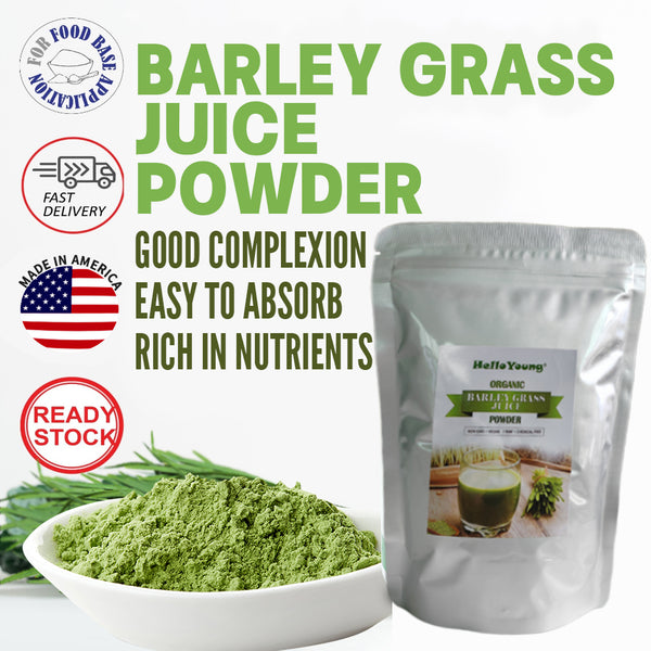 HelloYoung Organic Barley Grass Powder original 250g barley grass official store pure organic barley for Immunity Support and Whole Food Supplement, Rich in Fibers, Vitamins, Minerals