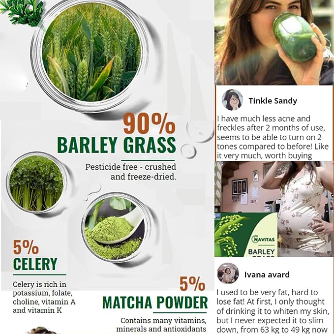 HelloYoung HelloYoung Imported Unsweetened Premium Organic Barley Grass Support Immune System and Digestion, Vegan Secondary image