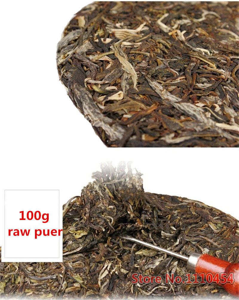 HelloYoung Puerh Tea Health Care Green Tea Sheng Pu-erh Tea Yunnan Cha Puer Tea Cake 100g