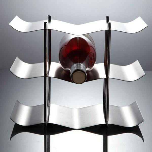 Red Wine Bottle Home Bar Tool Shelf 3-layers Stainless Steel Rack Holder Bracket
