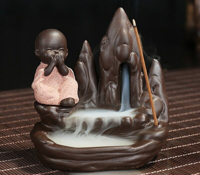 Incense Burner The Little Monk Small Buddha Censer Backflow Incense Burner