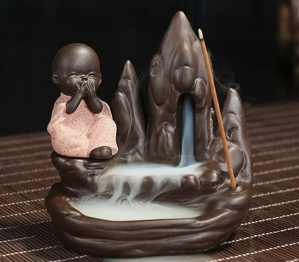 Incense Burner The Little Monk Small Buddha Censer Backflow Incense Burner