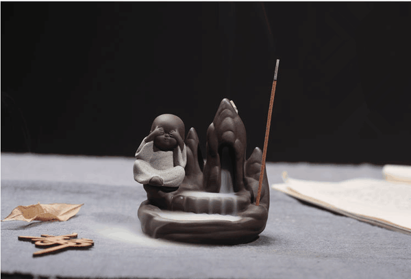 Incense Burner The Little Monk Small Buddha Censer Backflow Incense Burner