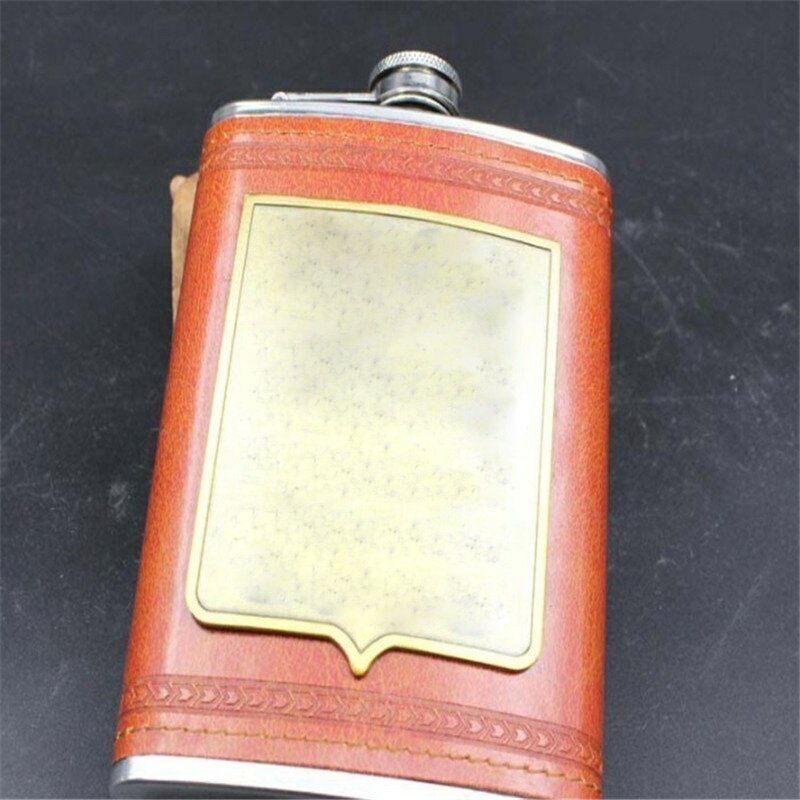 Alcohol Pocket Flagon Stainless Steel Hip Flask Leather Whiskey Wine Bottle 9oz