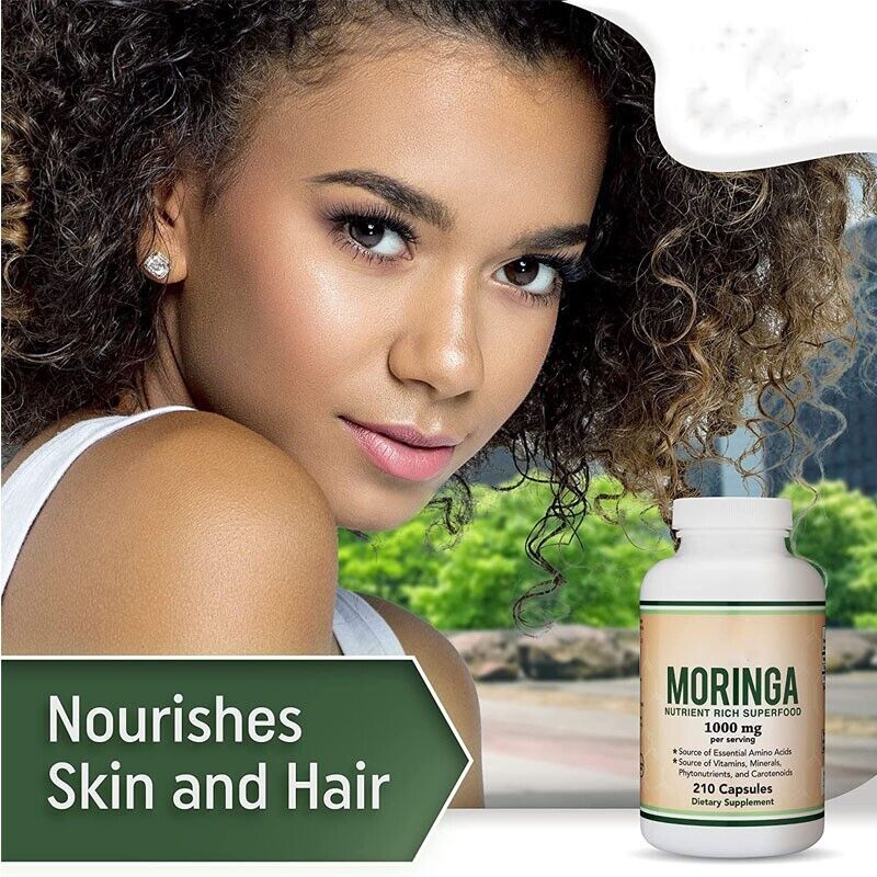 250 Capsules Moringa Oleifera Leaf Powder 5000mg - Organic, YOKABA